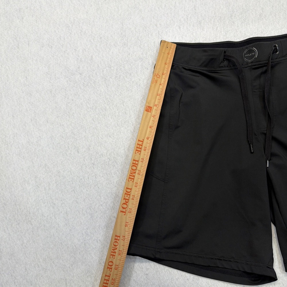 Hylete Activewear Shorts Mens Medium 9" Inseam Black Drawstring‎ Cross Fit Gym - Picture 4 of 15